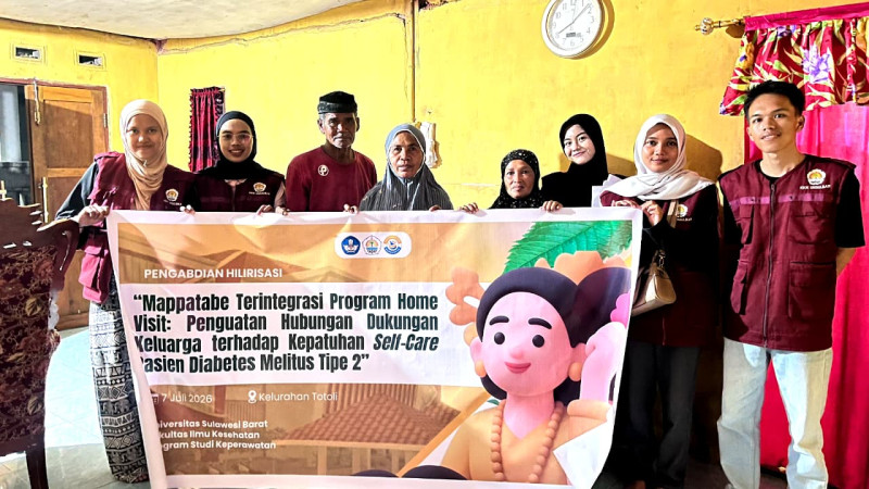 Tim Pengabdian Universitas Sulawesi Barat Laksanakan Program Mappatabe Terintegrasi Home Visit bagi Pasien Diabetes Melitus