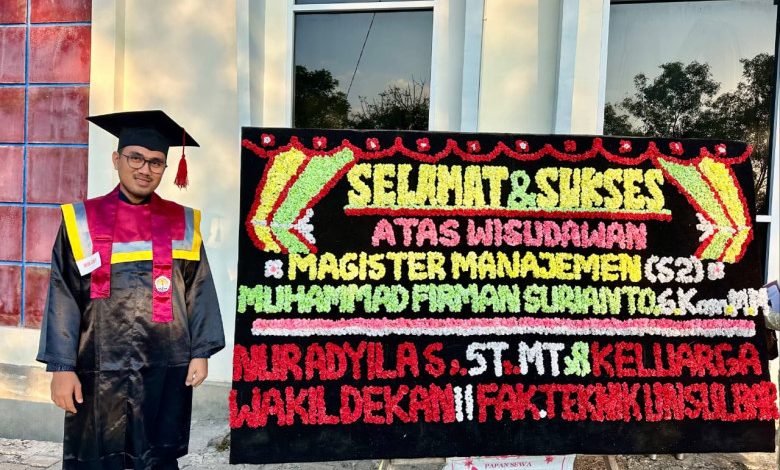 Muhammad Firman Suryanto, Lulusan Magister Pertama Unsulbar Raih IPK Sempurna 4,00